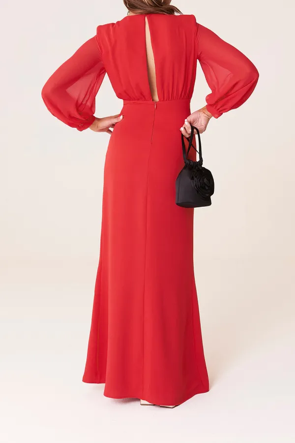 Long Sleeve V-neck Dress