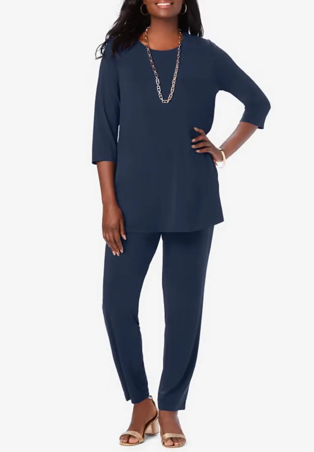 Crew Neck Stretch Knit Mega Swing Set