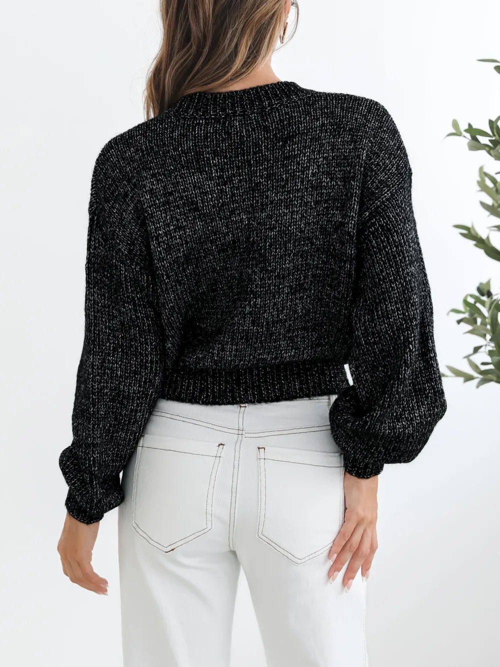 Casual Style Crew Neck Knit