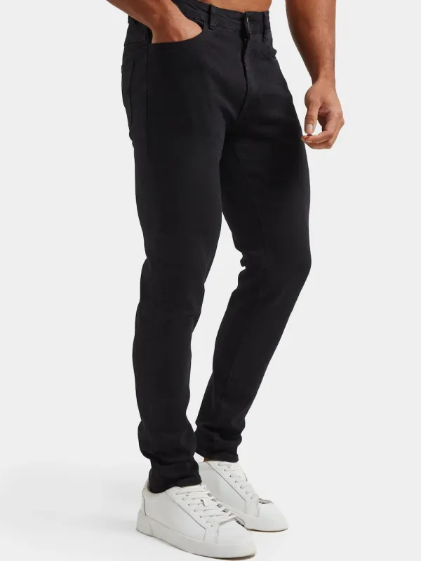 Black Casual Daily Athletic Jeans