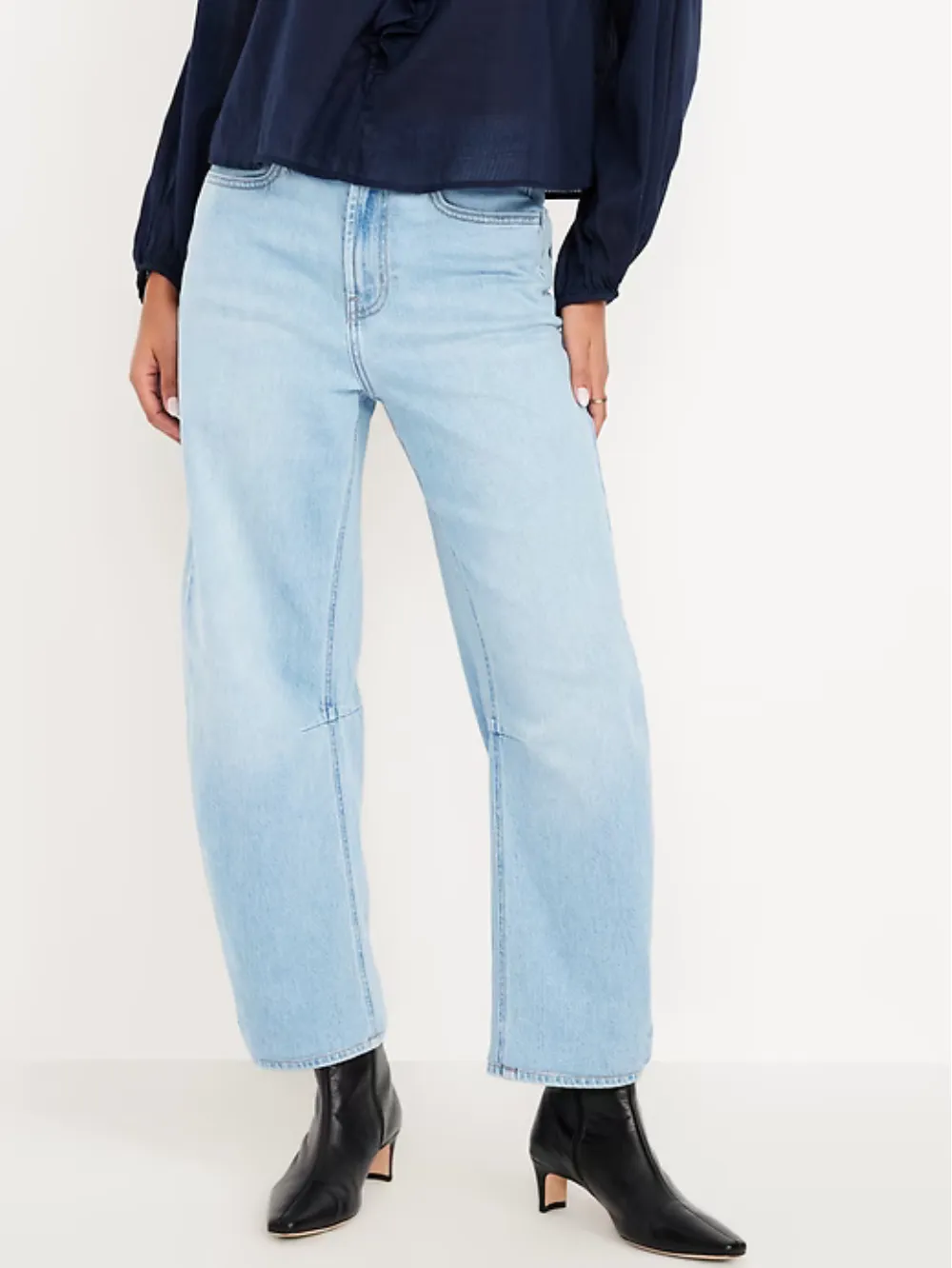 ⚡Last day Promotion🔥 Women's High-Waisted Barrel Ankle Jeans