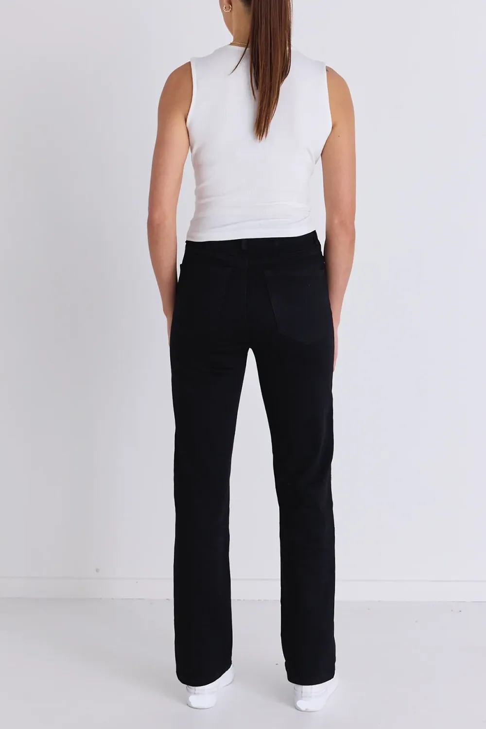 Black High Rise Straight Super Stretch Jean