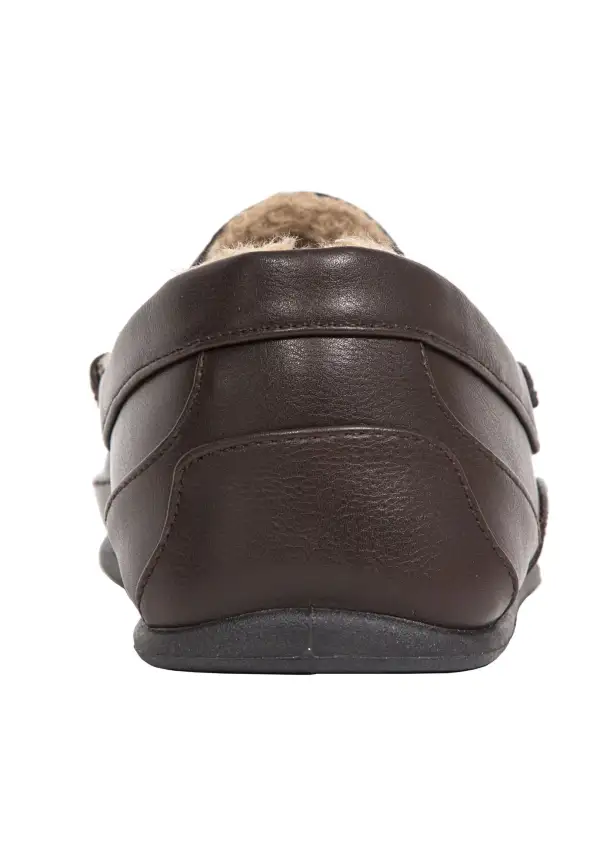 Spun Faux Leather Slippers