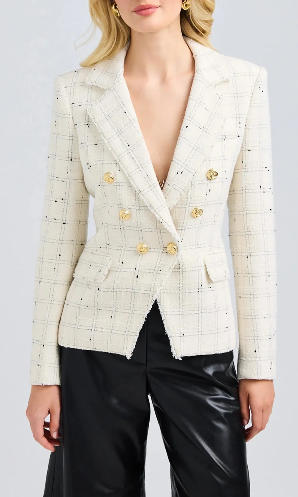 Windowpane Tweed Blazer