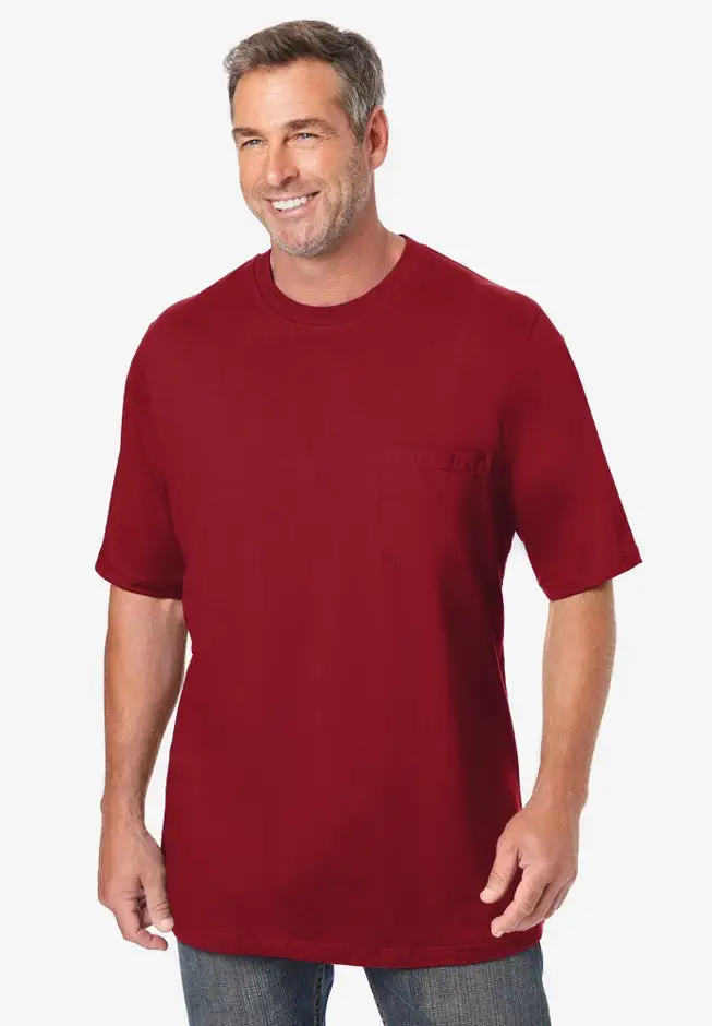 Shrink-Less Lightweight Pocket Crewneck T-Shirt