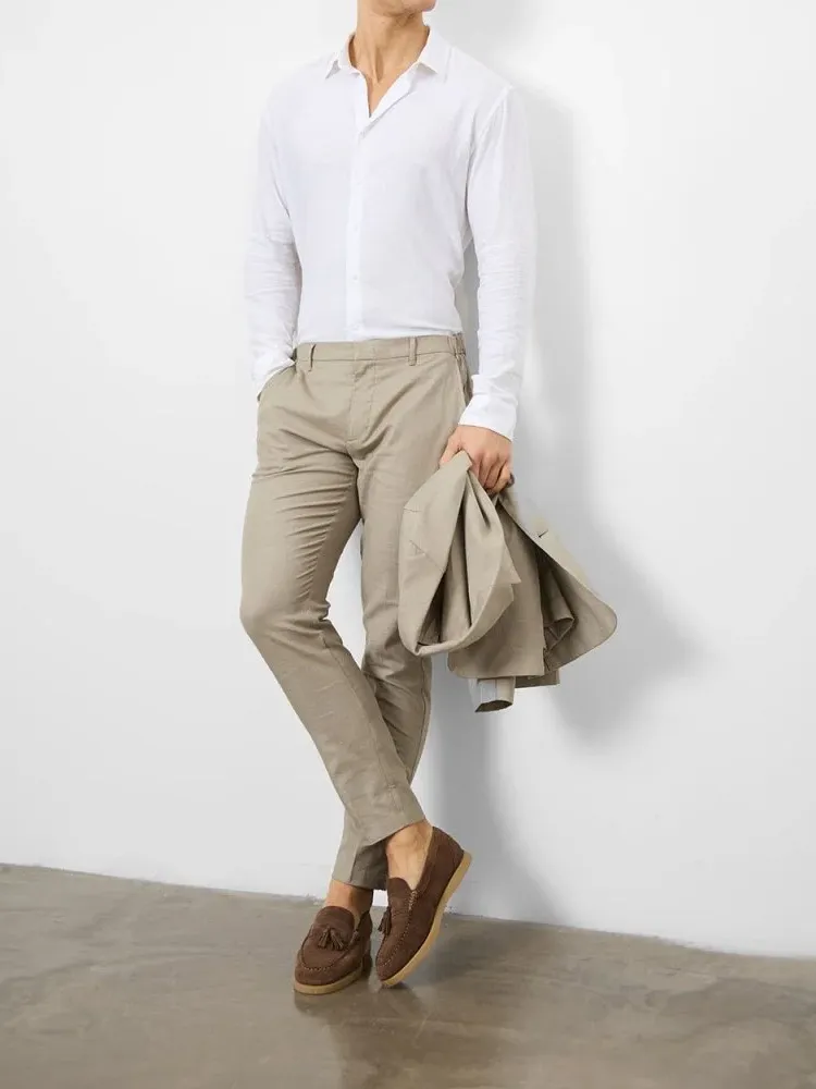 Dark Stone Hight-End Comfortable Suit Trousers