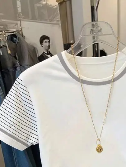 Classic Striped Crew Neck Tee