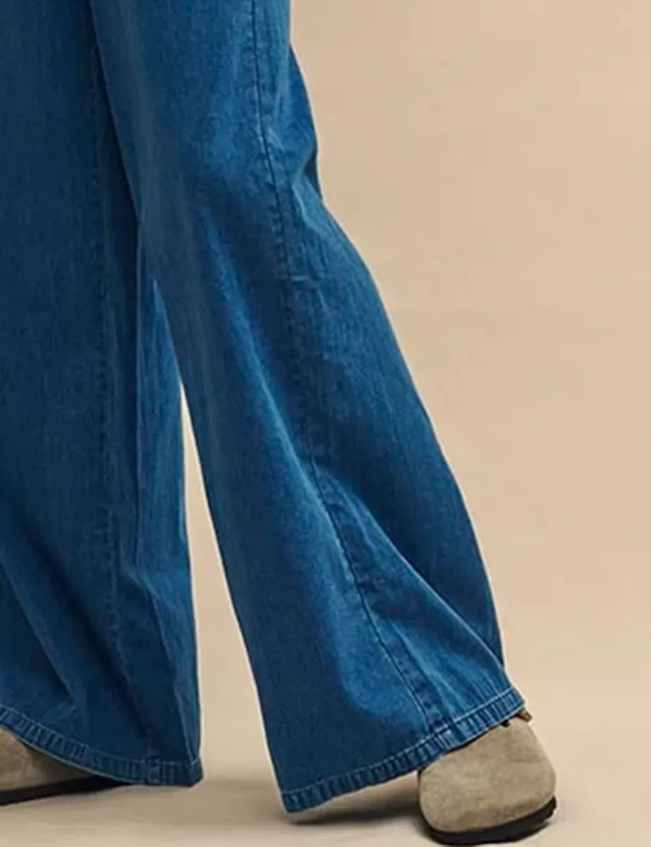 Denim Square Neck Jumpsuit