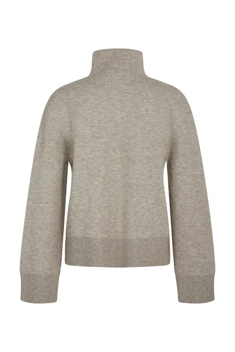High Neck Cropped Knit Sweaters