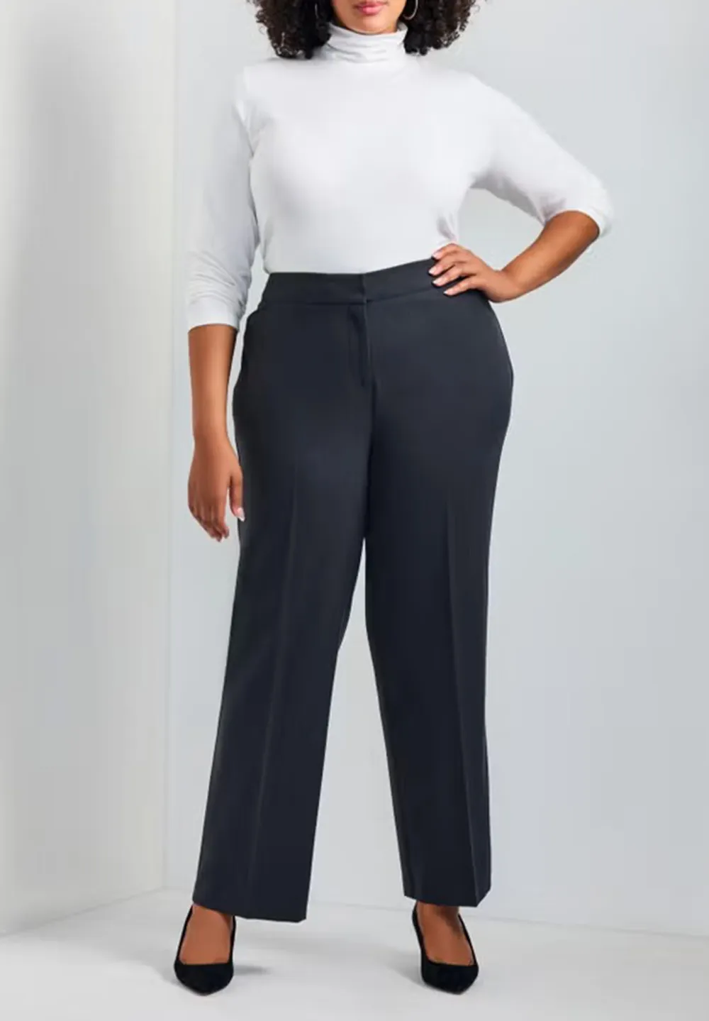 Solid Color Zipper Pants