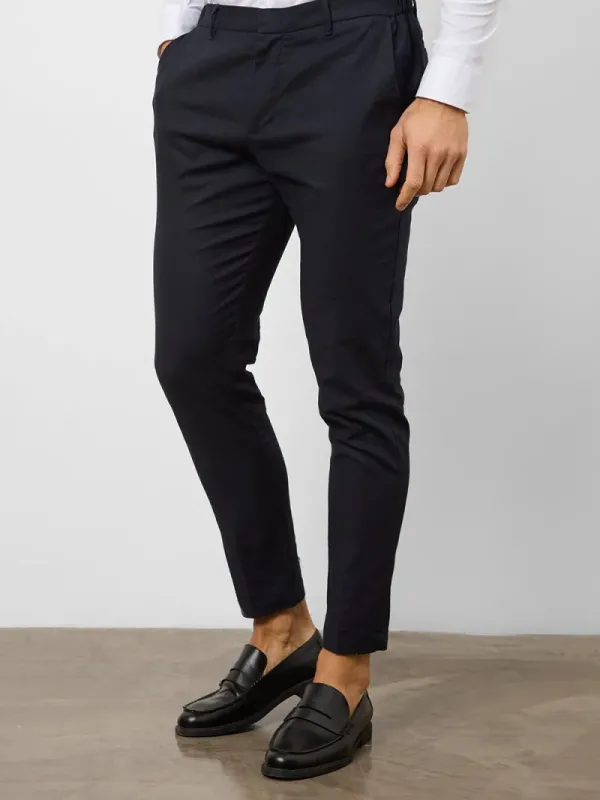 Navy Hight-End Comfortable Suit Trousers