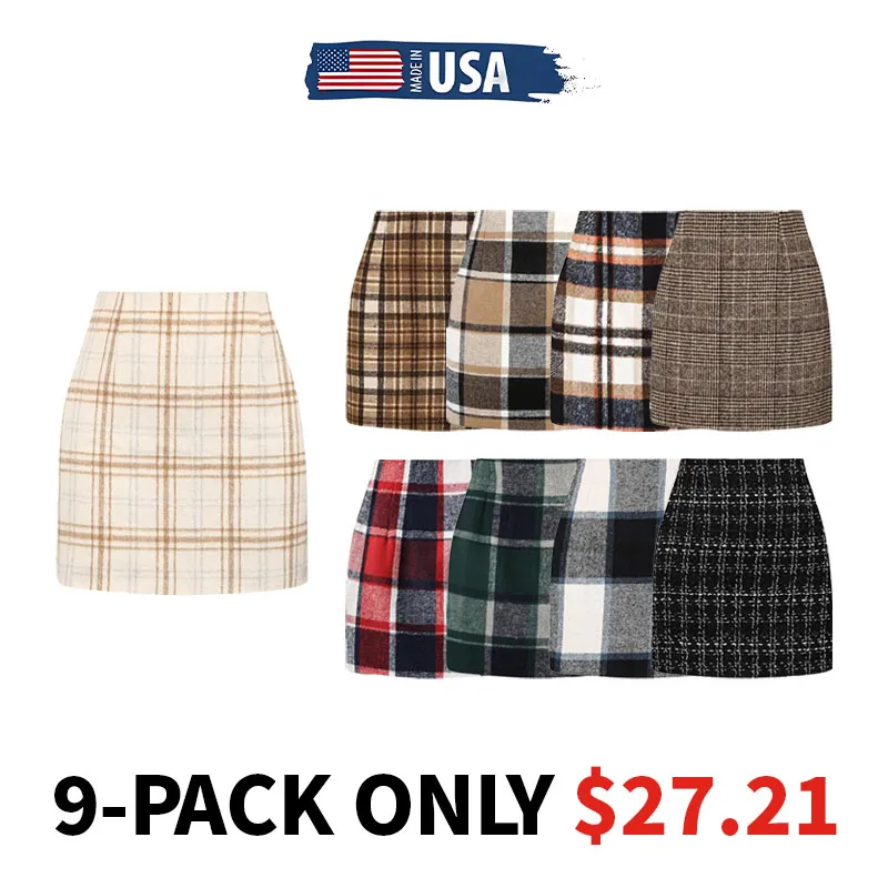 🎁Christmas Gifts🎁Women's High-Waisted Slim-Fit Plaid Mini Skirt