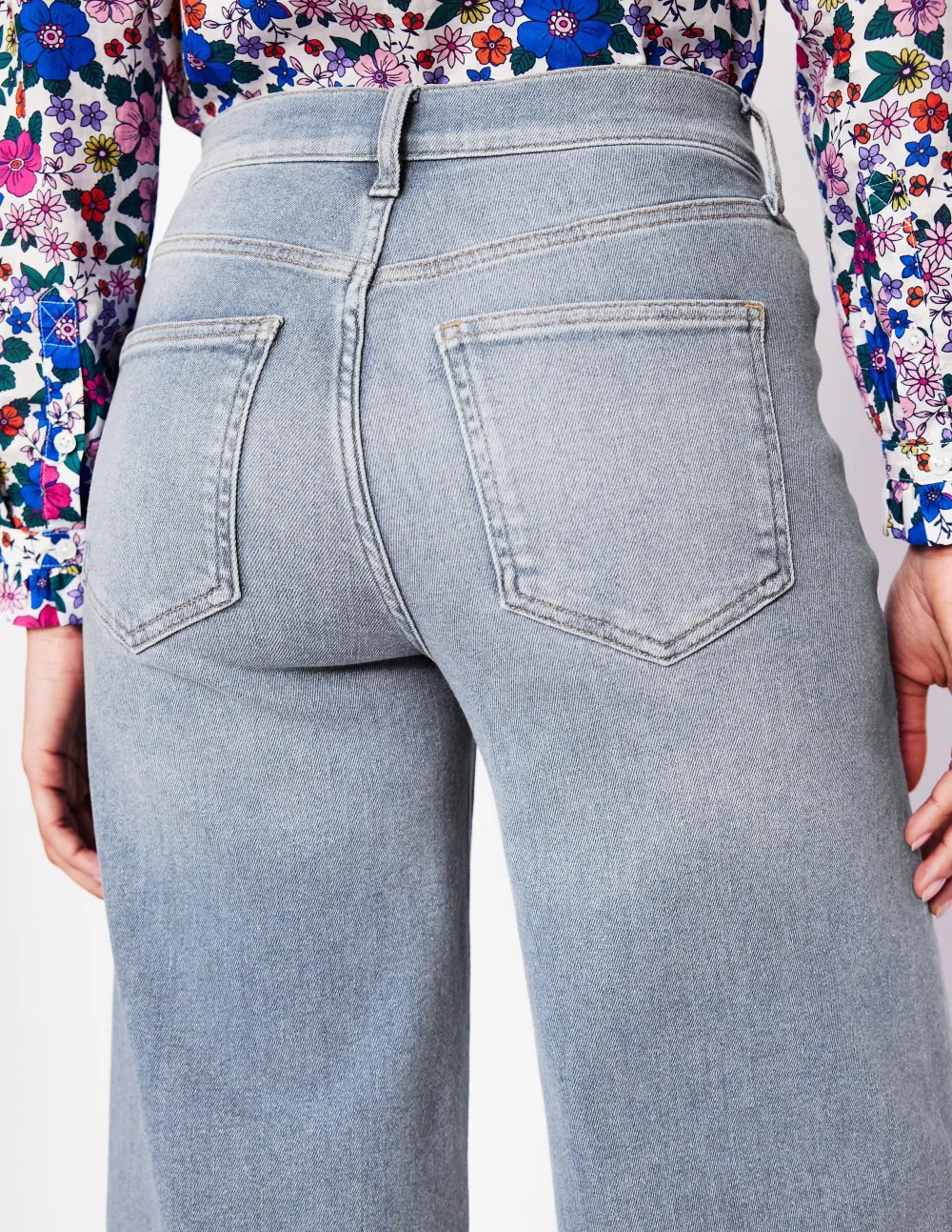 Light Blue Wide - Leg Denim Jeans