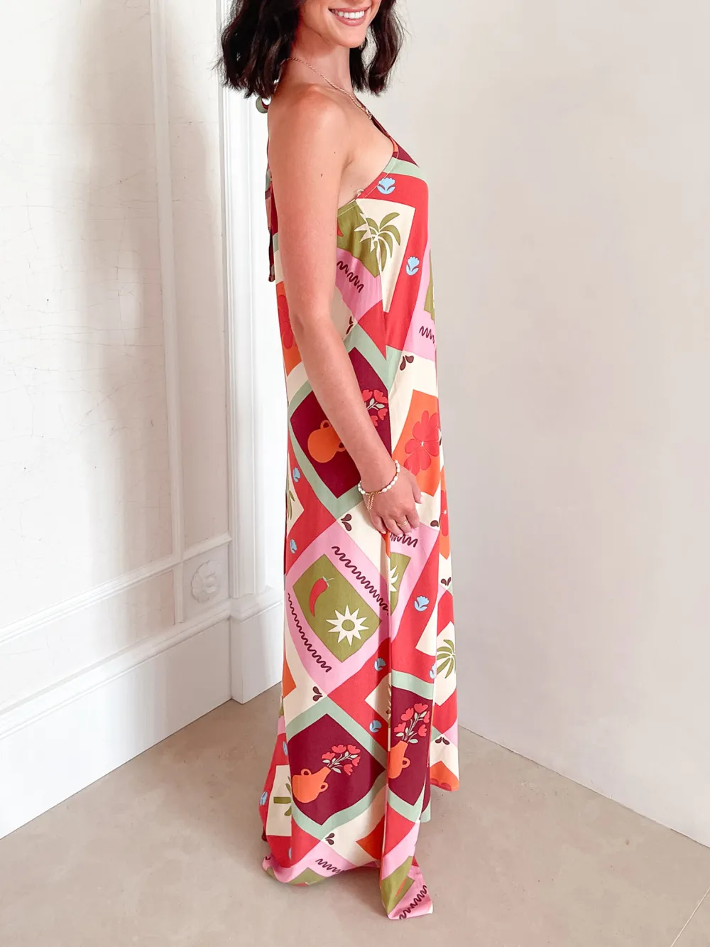 Multi Print Casual Style Dress