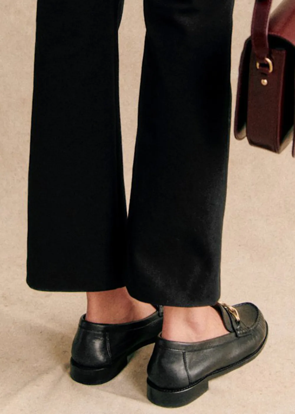 High Waisted Flared Cropped Trousers