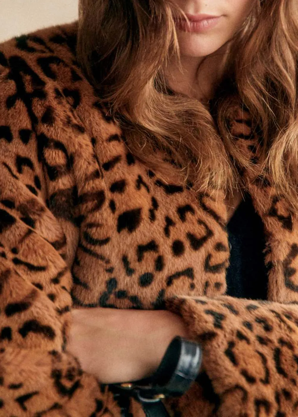 Leopard Print Faux Fur Short Coat