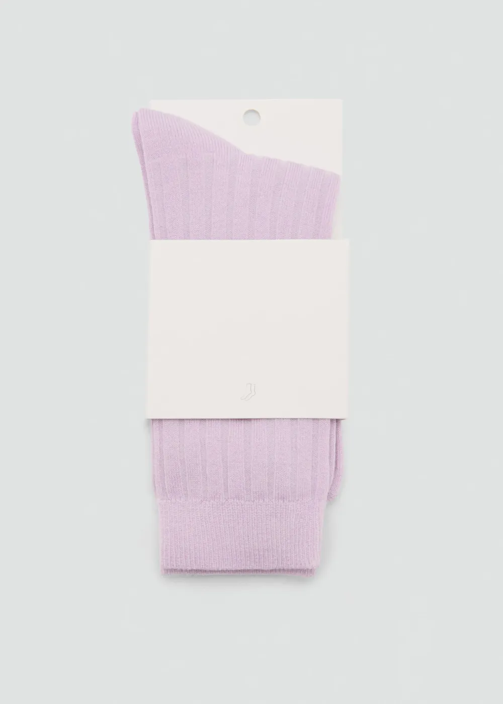 Lilac Casual Style Ribbed Wool Stocks
