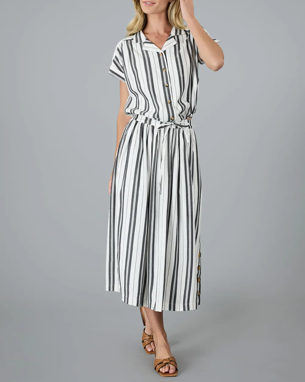 Black Striped Maxi Skirt