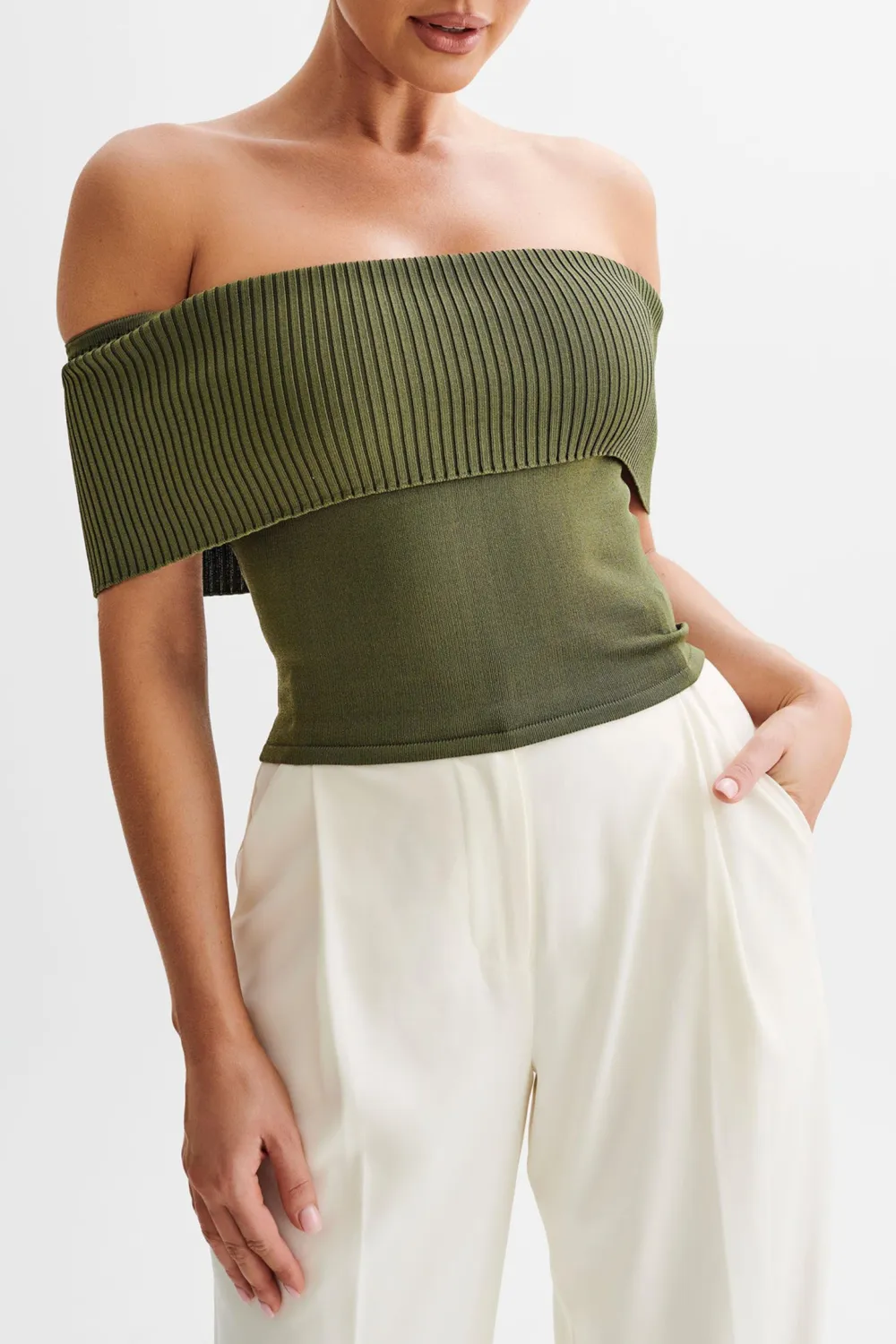 Off Shoulder Knit Top