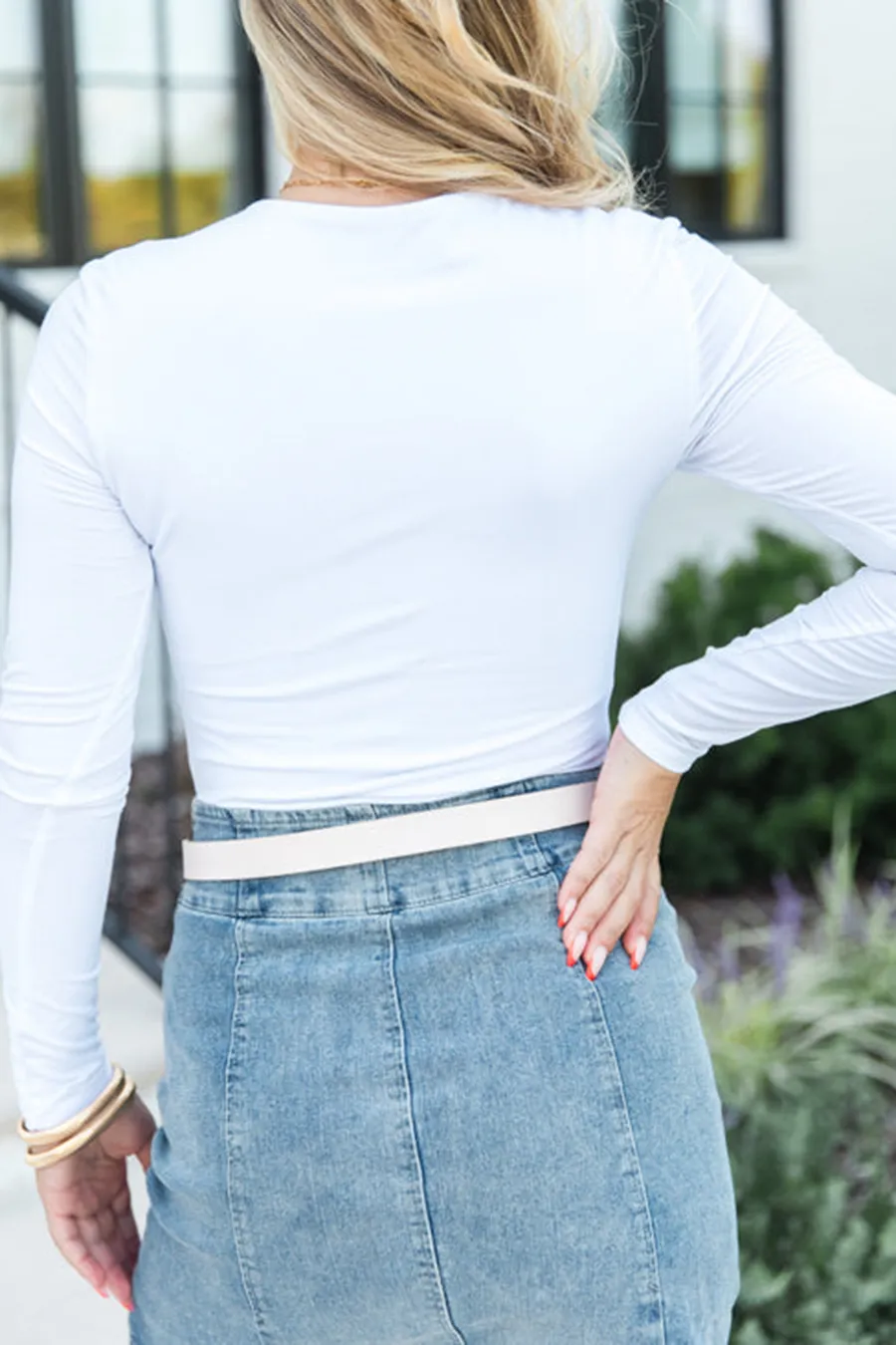 Ivory Crew Neck Bodysuit