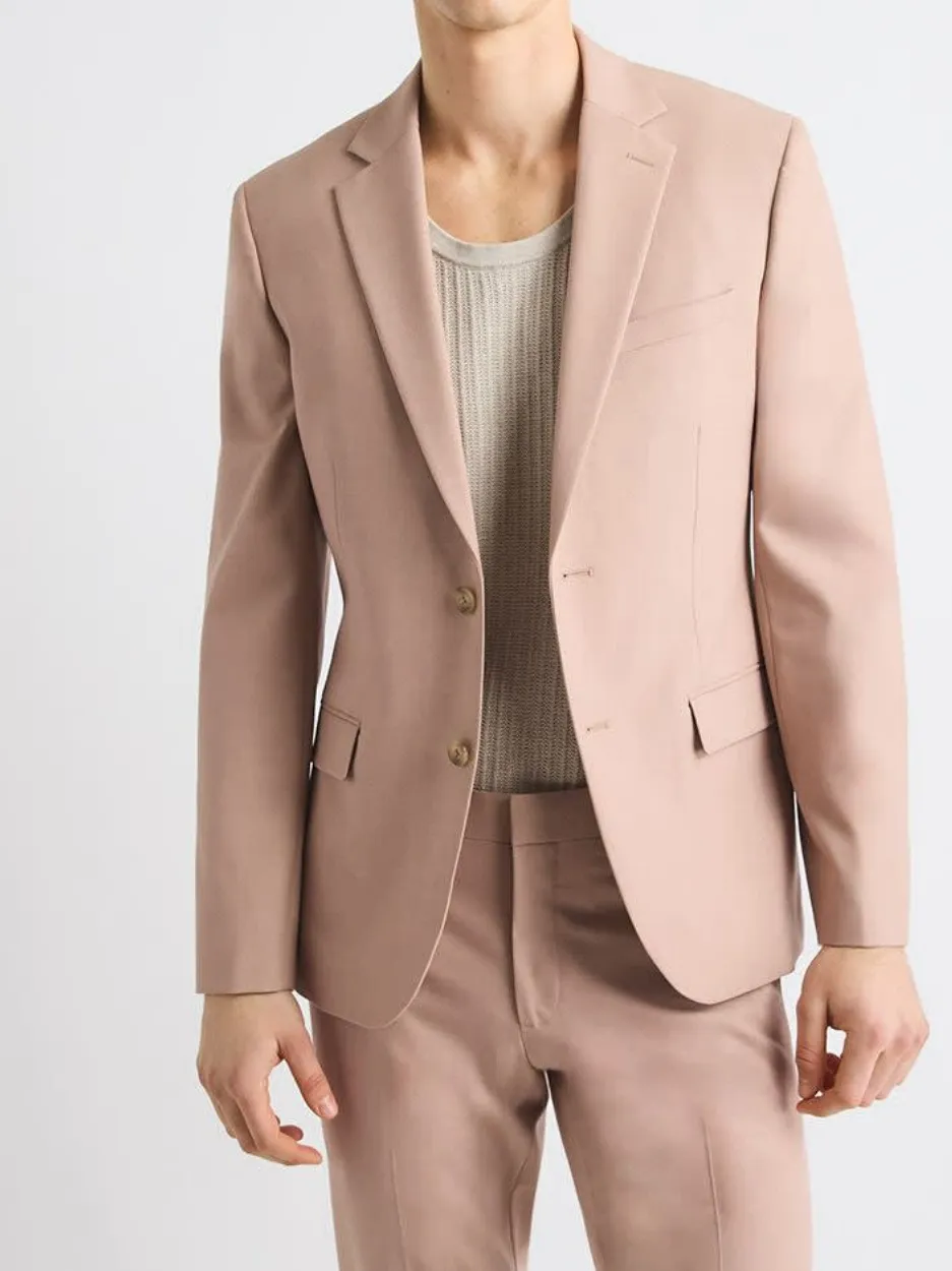 Blush Pink Single Breasted Suit Jacket