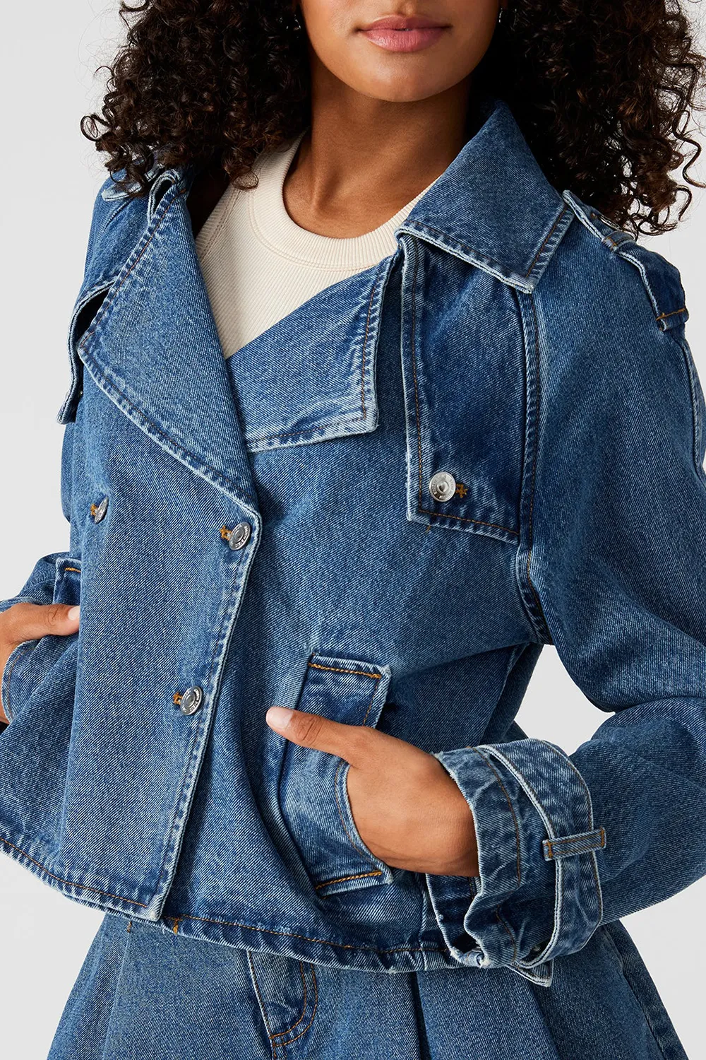 Double-Breasted Denim Jacket