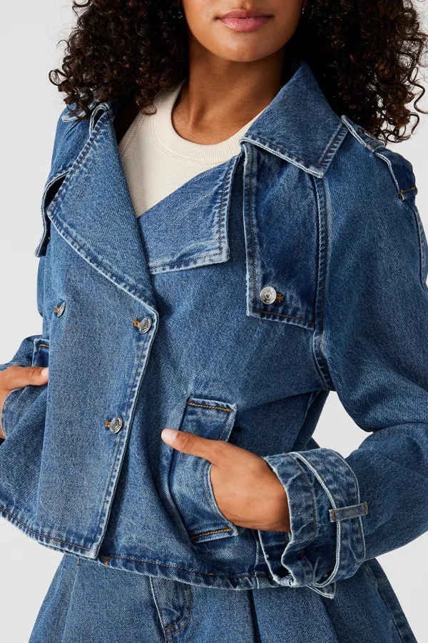 Double-Breasted Denim Jacket