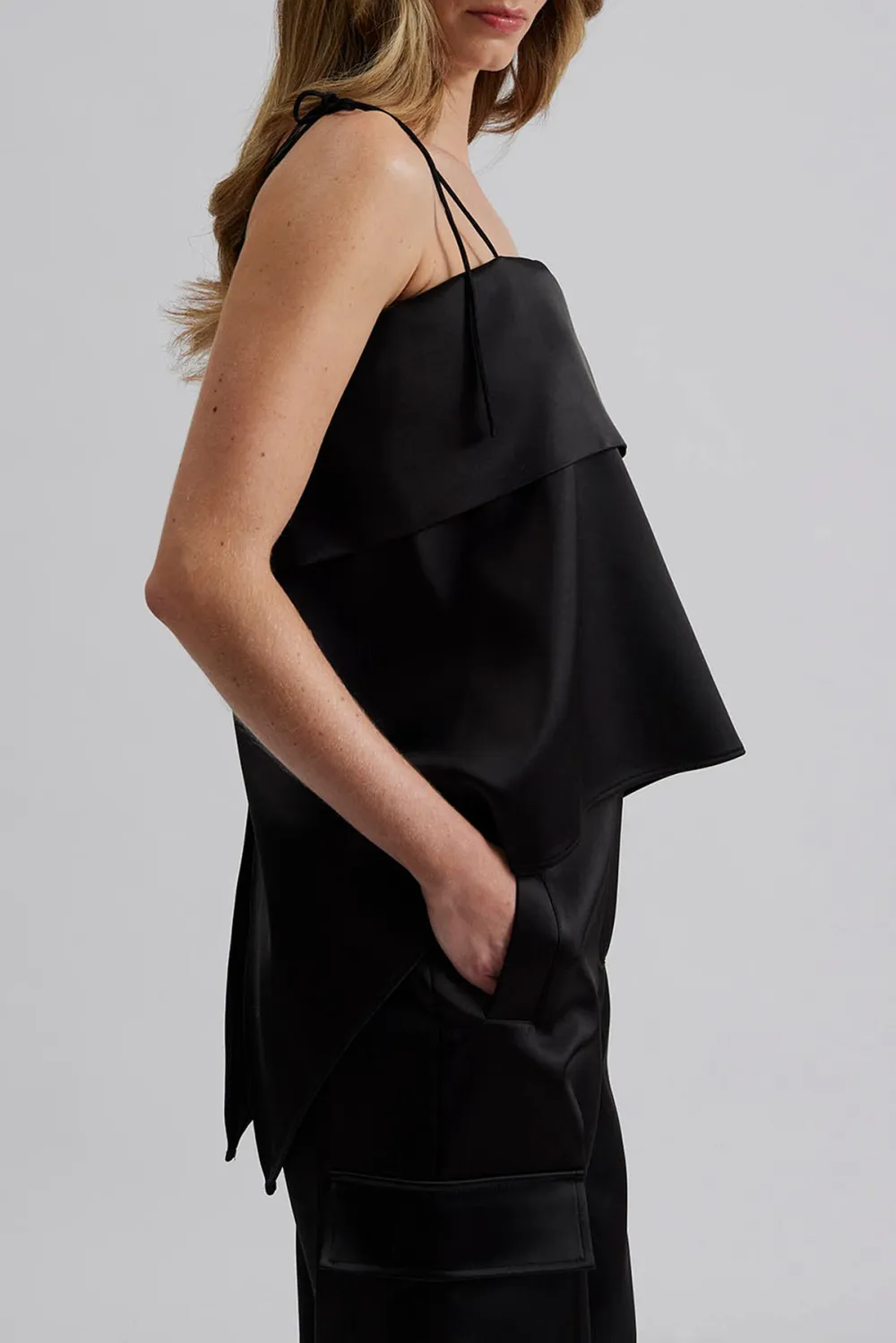 METTE TOP-Open back strappy top