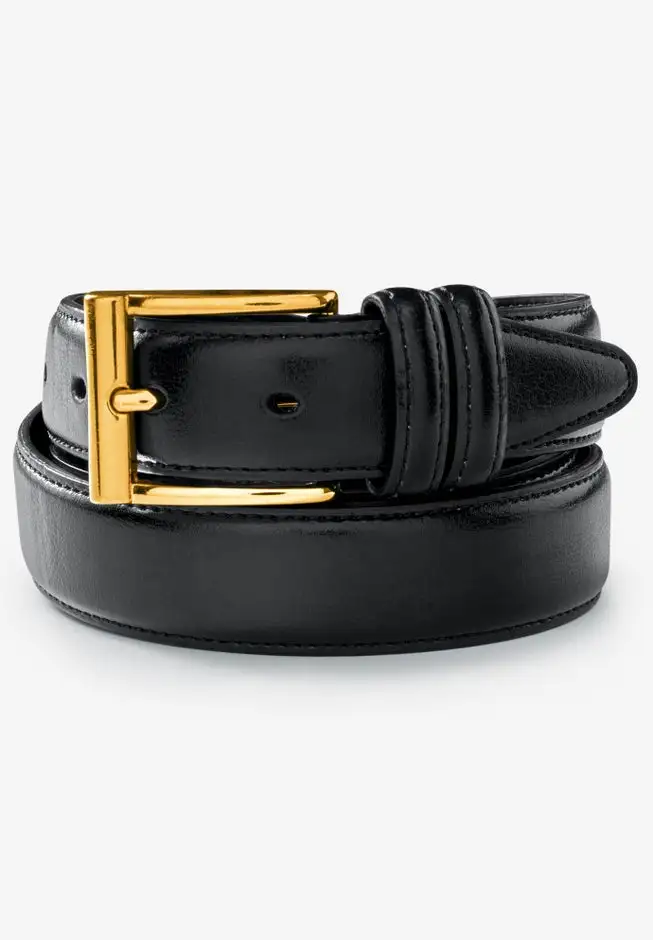 Synthetic Leather Belt with Classic Stitch Edge