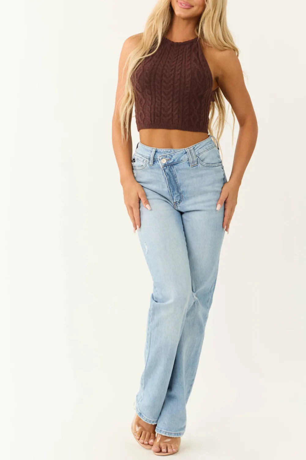 Light Wash Slightly Distressed Jeans