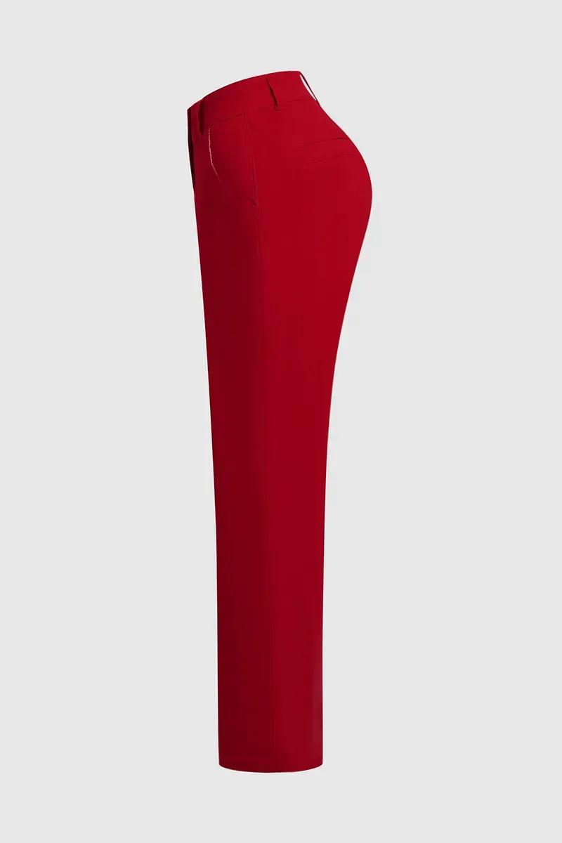 High Waist Pocket Wide Leg Jeans