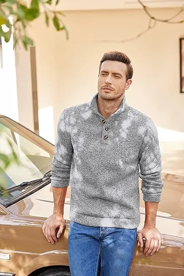 Men's Casual Slim Fit Pullover Sweater Knitted Thermal Sweatshirt.Fleece-lined For Warmth And Wind Protection.Comfortable And Stylish