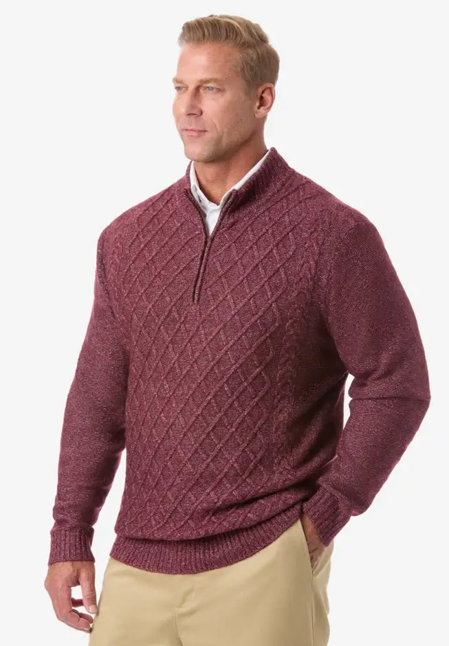 Soft Cable Knit 1/4 Zip Sweater