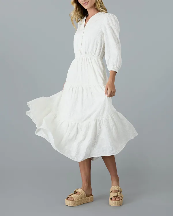 White Side Pockets Maxi Dress