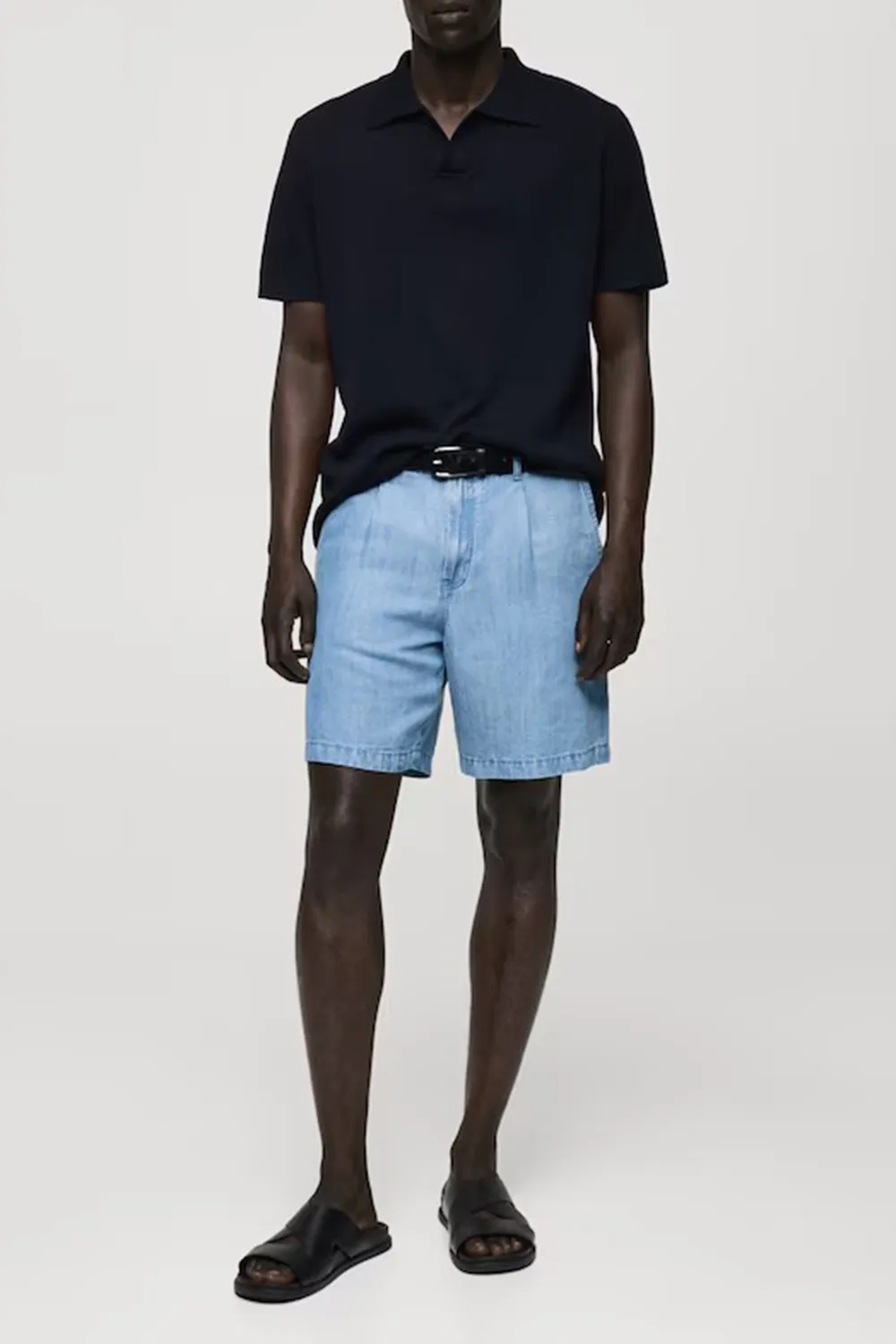 V-Neck Polo Collar Shirt