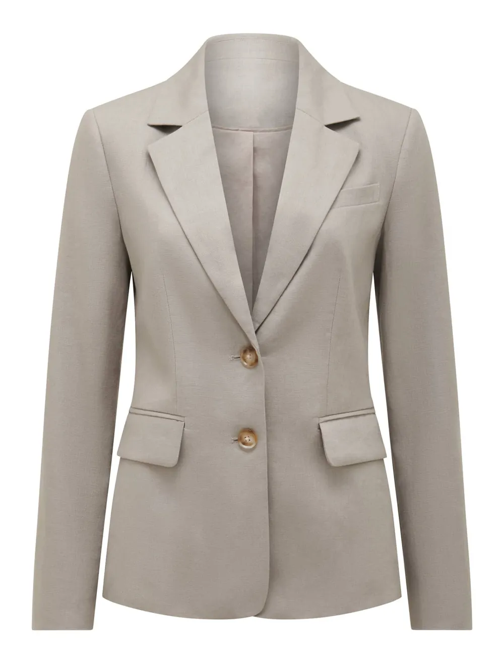 Petite Two Button Linen Blazer