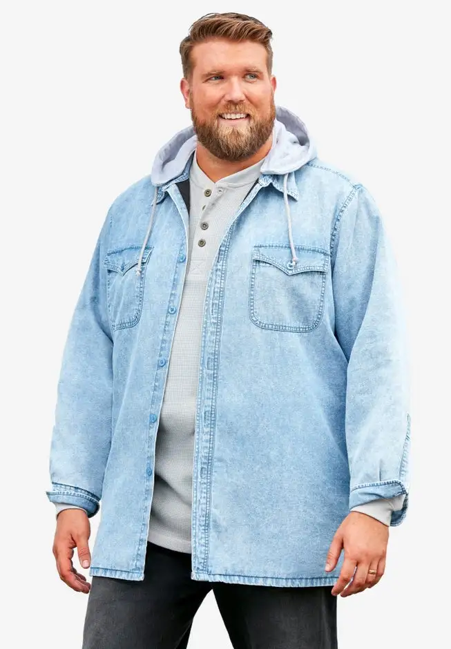 Removable Hooded Shirt Jacket