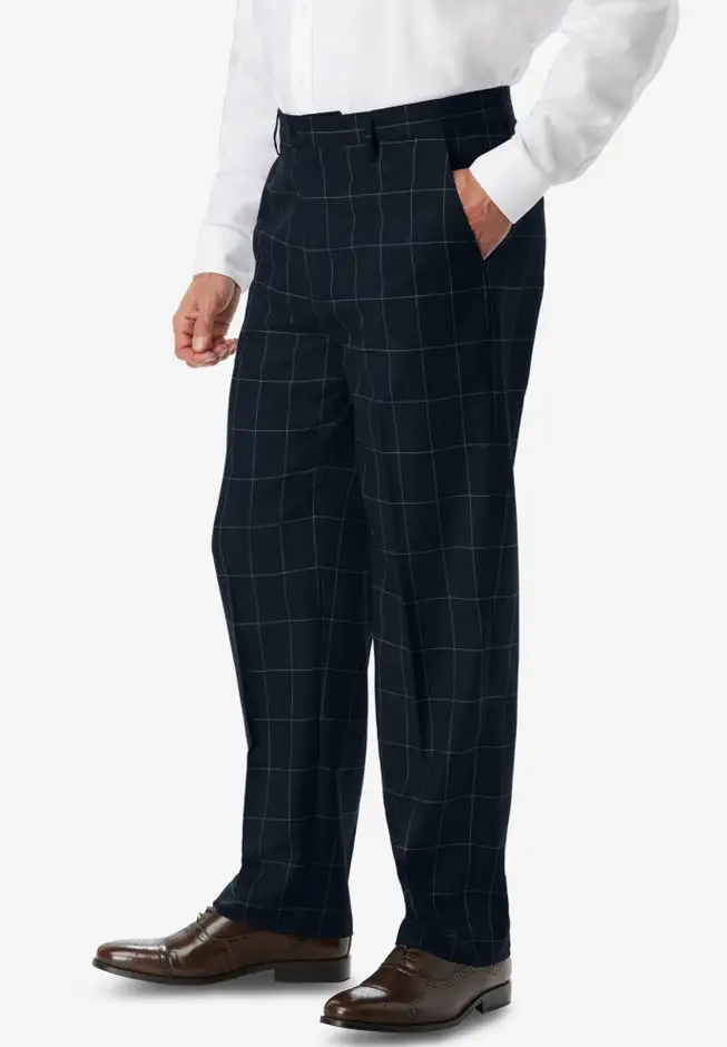 Easy Movement Plain-Front Expandable Dress Pants