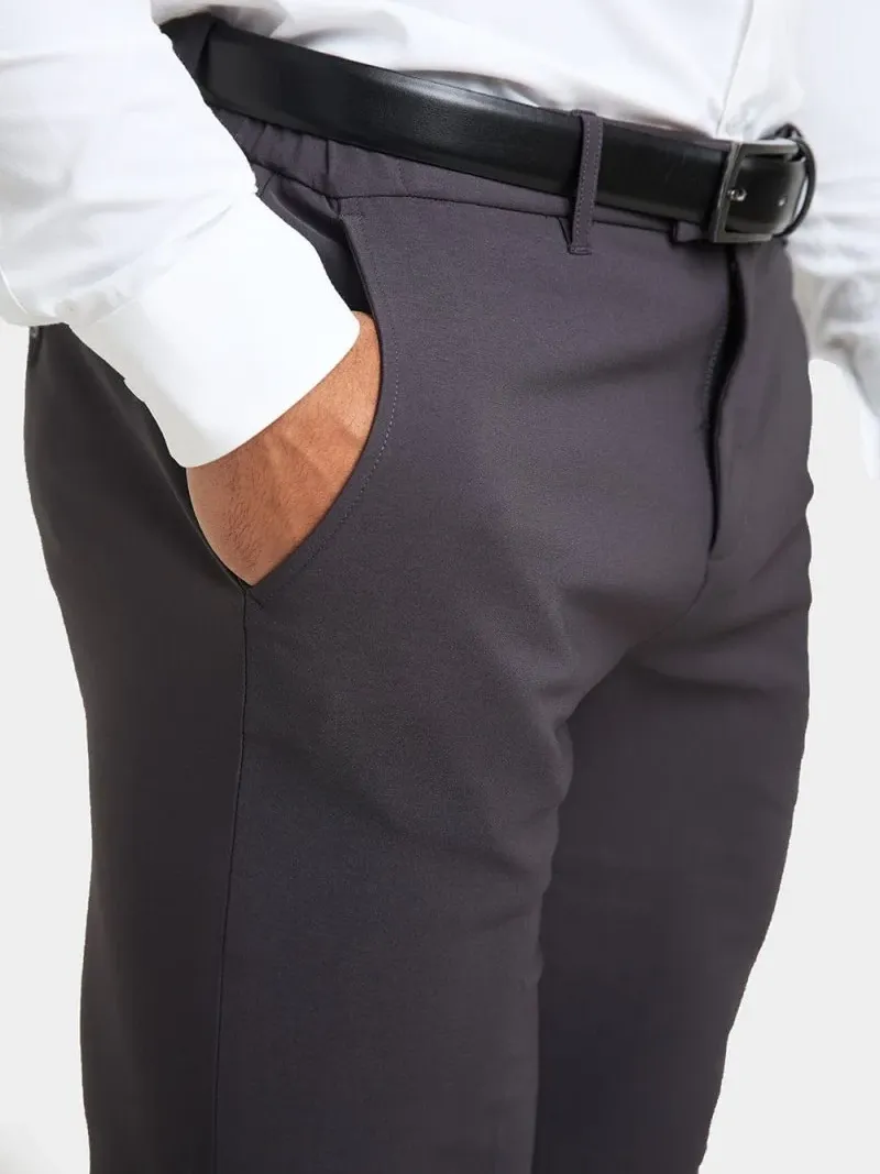 Slate Grey Hight-End Comfortable Suit Trousers