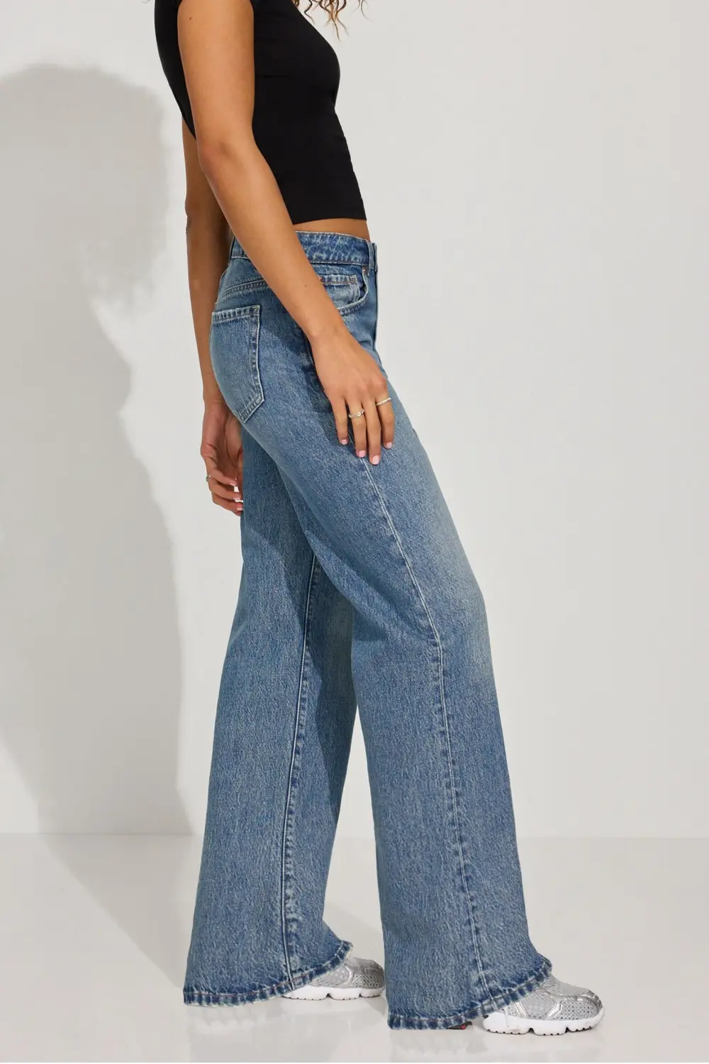 Wide Leg Blue Jeans