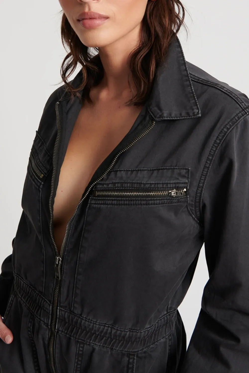 Black Vintage Simple Workwear Jumpsuit