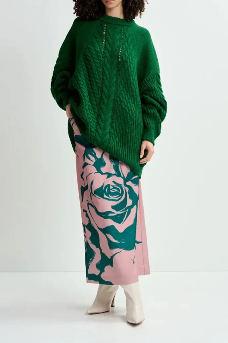 Rose Patterned Long Skirts