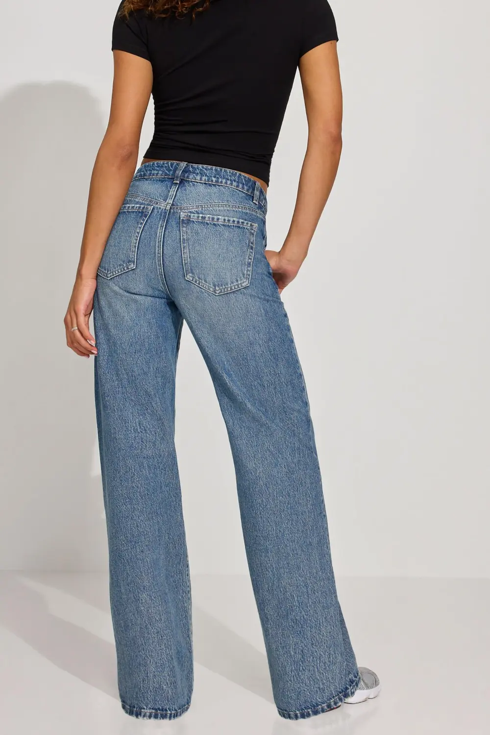 Wide Leg Blue Jeans