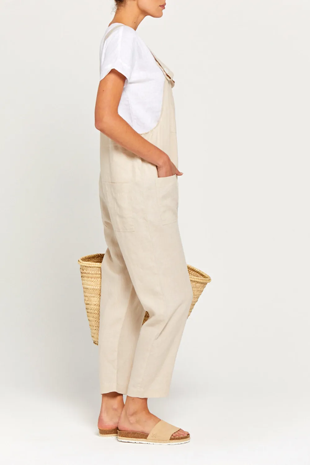 Ecru Loose Commute Comfortable Breathable Jumpsuit