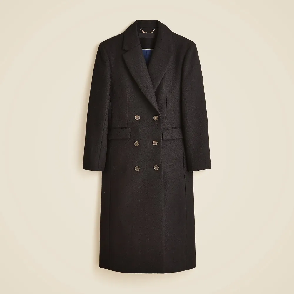 Wool-Blend Melton Double-Breasted Topcoats