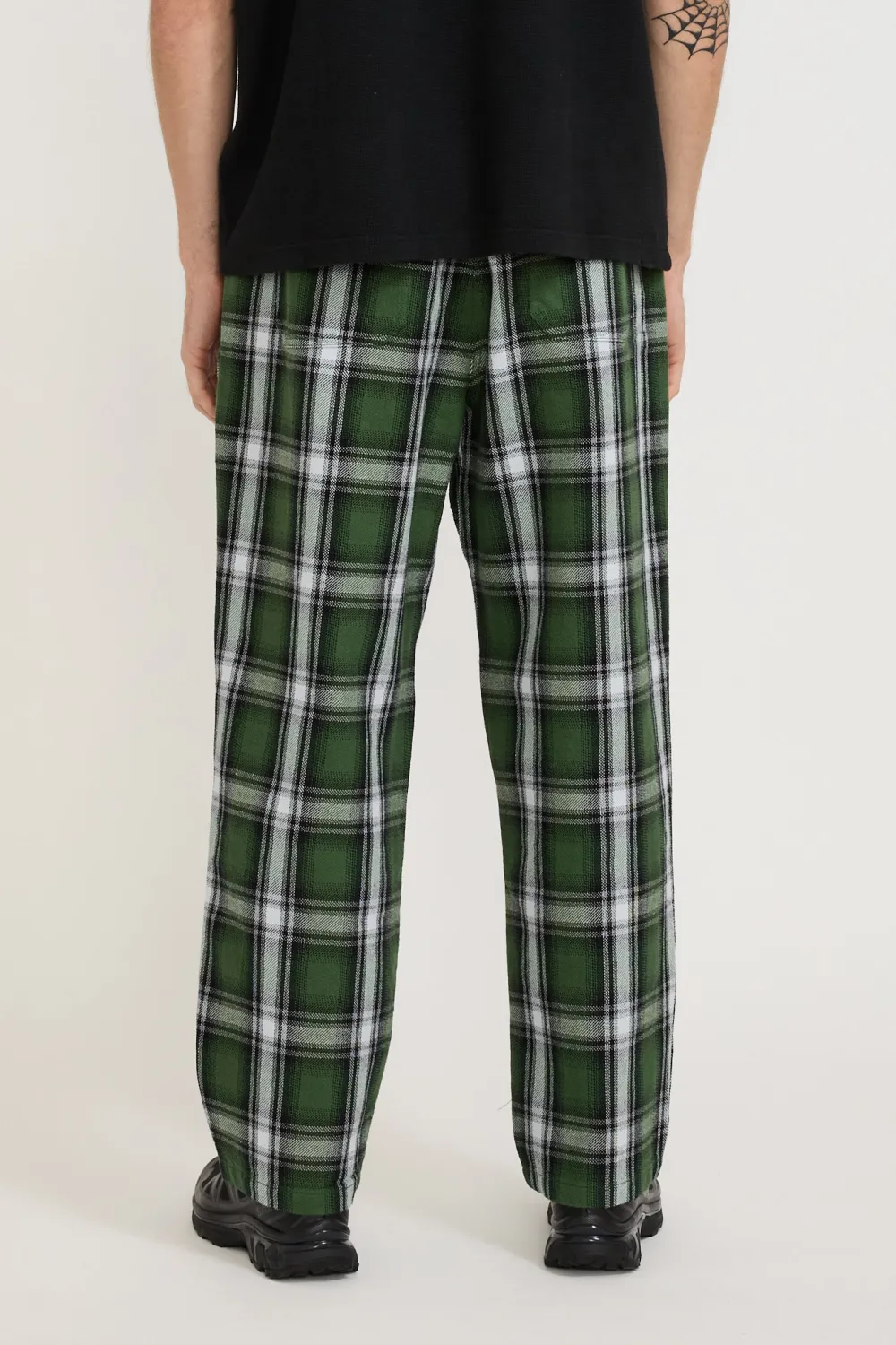 Vertical Striped Plaid Trousers