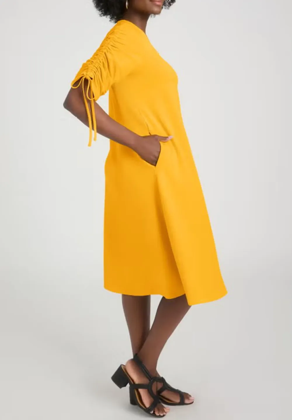Drawstring Sleeve Dress