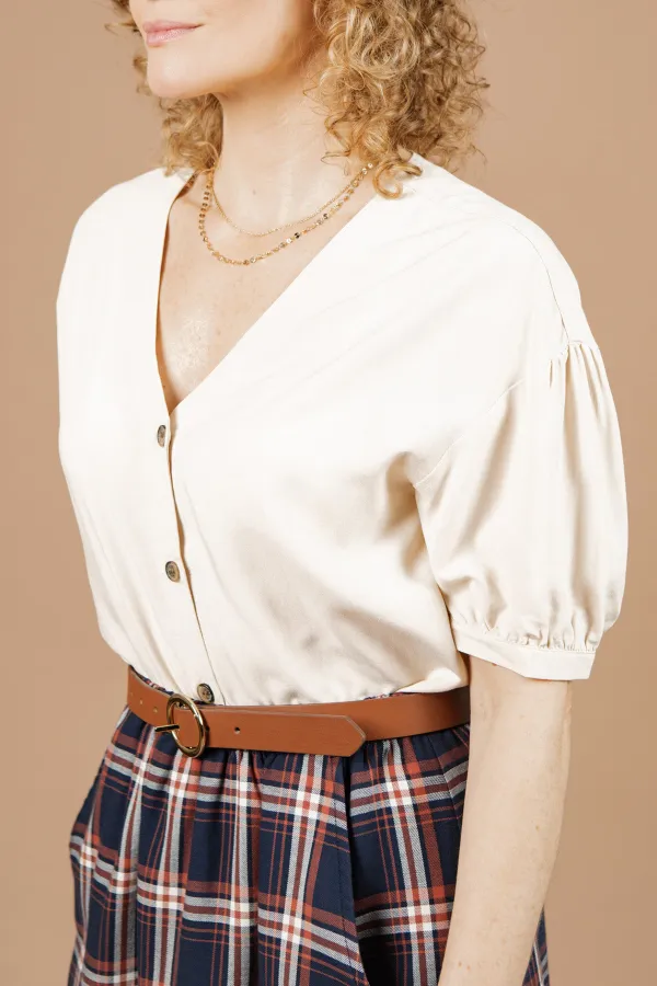 The V-neck Button Front Shirt