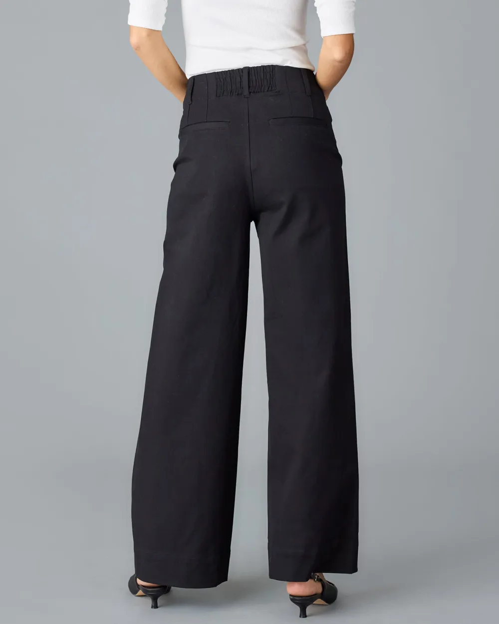 Black High Waisted Wide Leg Trouser