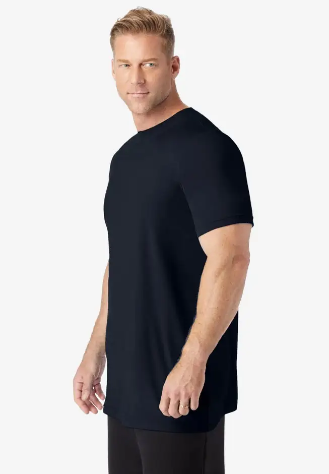 No Sweat Longer-Length Short Sleeve Crewneck Tee